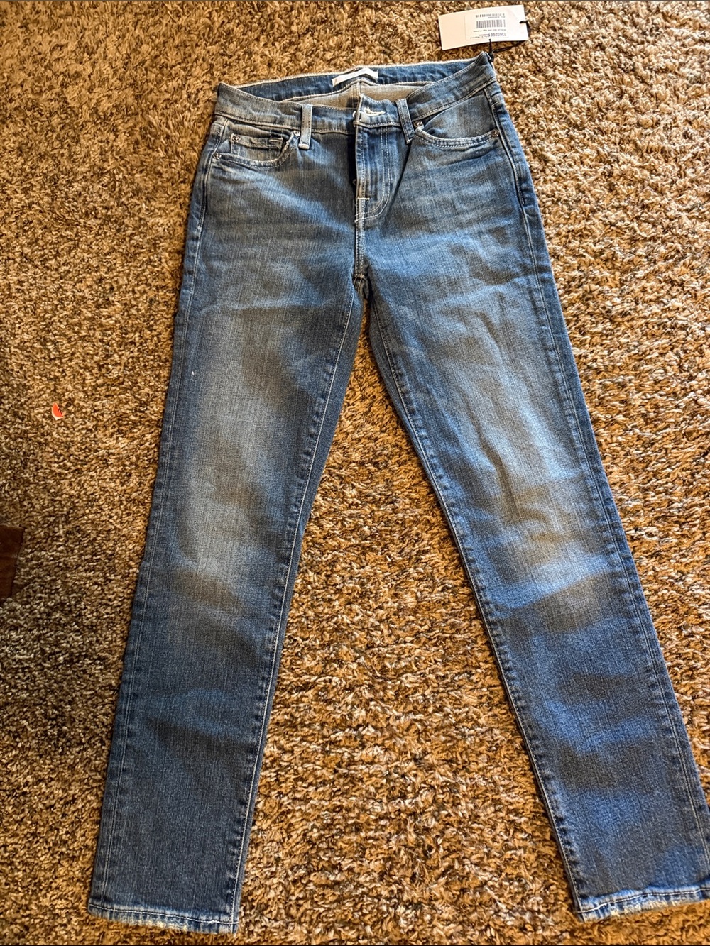 7 For All Mankind Skinny Jeans in Medium Blue Wash